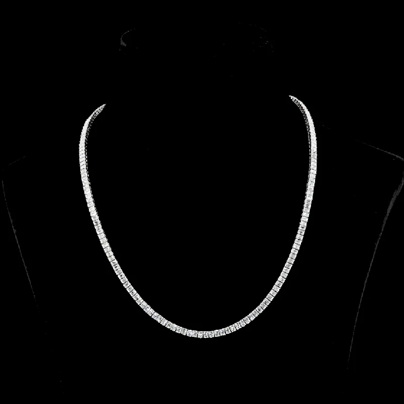 Anniversary Necklaces -14K White Gold Lab Grown Diamond Tennis Necklace 14.82ctw NK-248