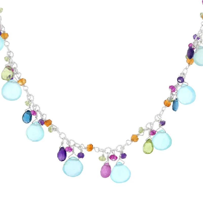 Crystal Heart Necklaces -Multi-Color Briolette Necklace