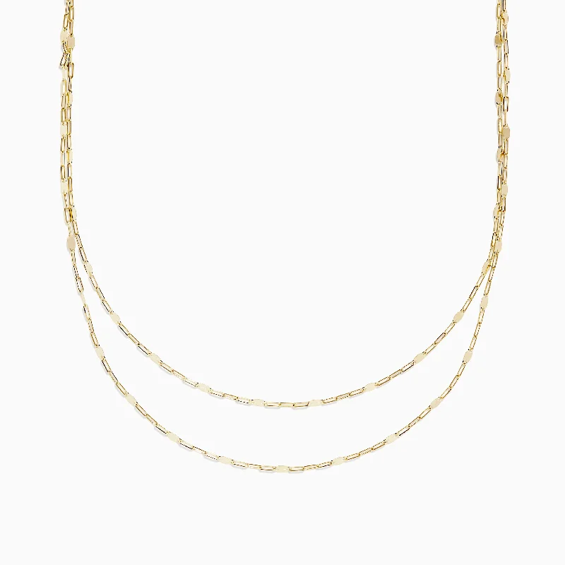 Turquoise Necklaces -14K Yellow Gold 16" Mirror Chain Necklace