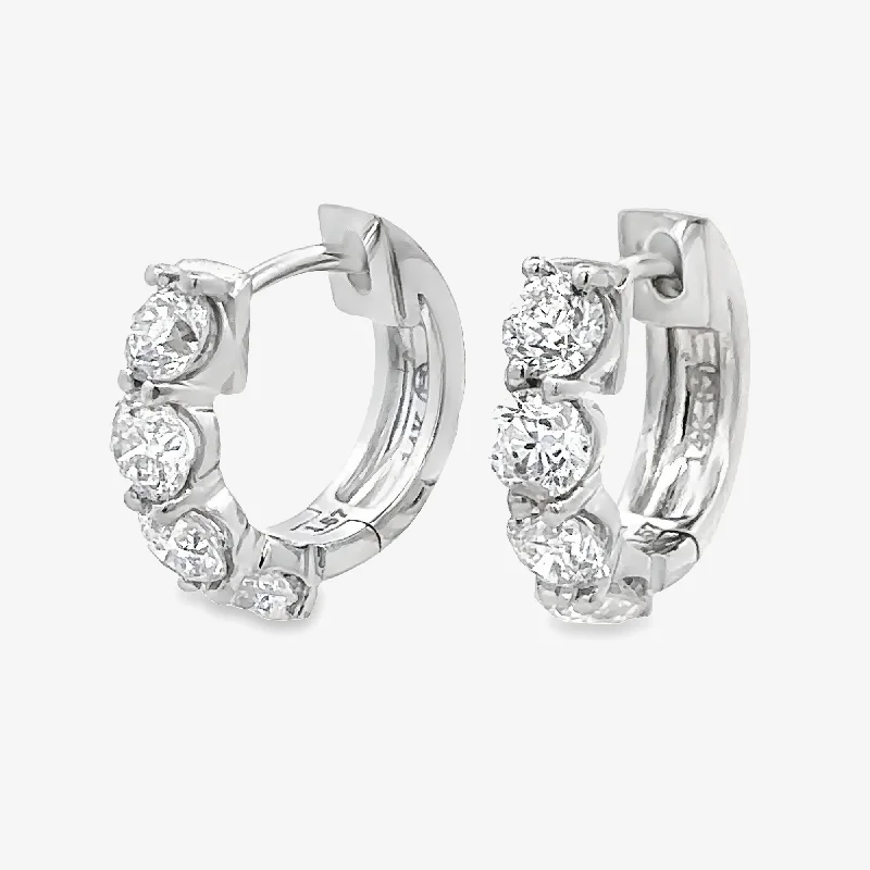 Indian Earrings-1.55CT Diamond Huggie Earrings