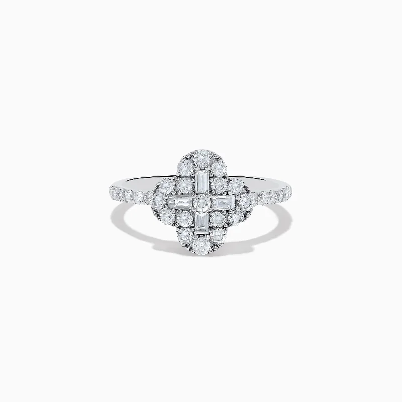 Antique rings for women-Classique 14K White Gold Diamond Ring