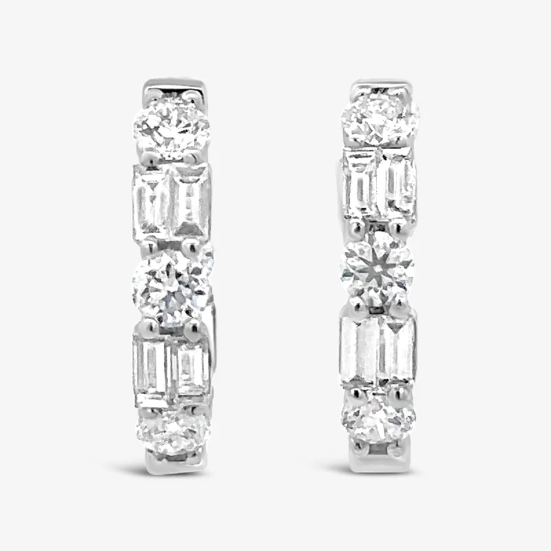 Designer Dangle Earrings-Round & Baguette 1.60CT Eternity Earrings