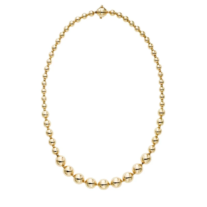 Adjustable Necklaces -14K Yellow Gold 18" Graduated bead Necklace RC2201-18