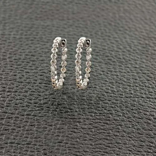 Custom Diamond Earrings-Diamond Hoop Earrings