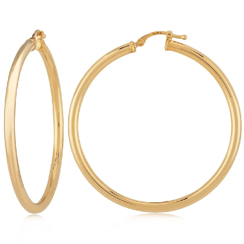 Big Hoop Earrings-14k Yellow Gold Tube Hoop Earrings