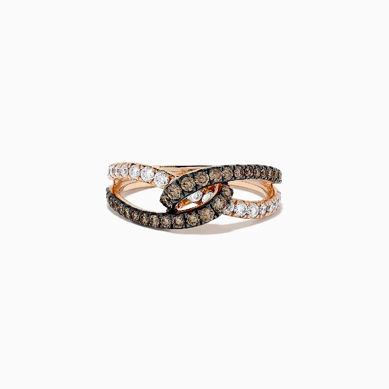 Cheap rings for men-14K Rose Gold Espresso and Diamond Ring, 0.85 TCW