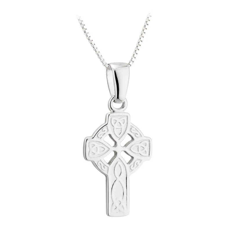 Custom Message Pendant Necklaces -Sterling Silver Small Engraved Cross Pendant