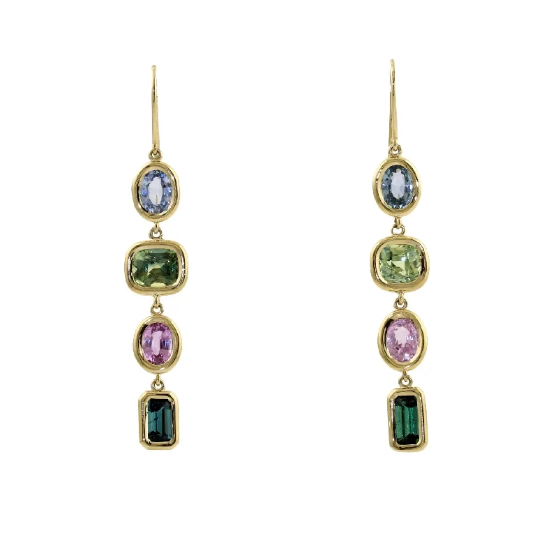 Unique Gold Earrings-The Lena Sapphire Earrings