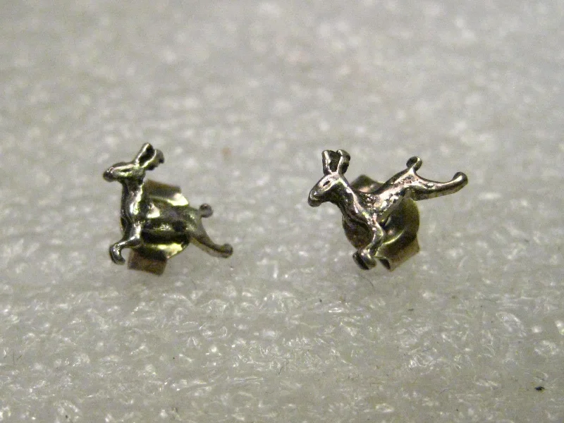 Colorful Earrings For Brides-Vintage Sterling Silver Reindeer Stud Pierced Earrings, Petite