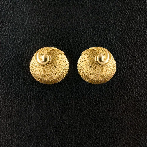 Classic Gold Earrings-Gold Shell Estate Earrings