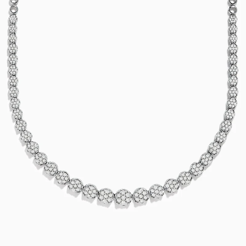 Infinity Necklaces -925 Sterling Silver Diamond Bouquet Necklace