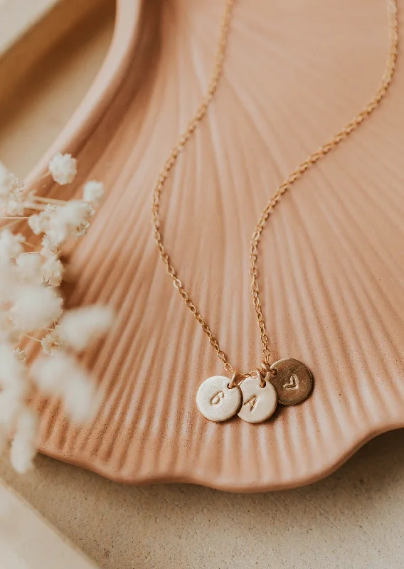 Monogrammed Necklaces -Tiny Digits Necklace