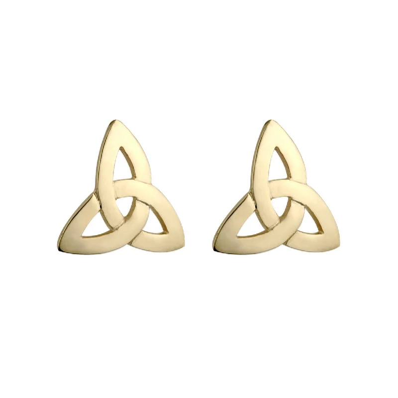 Sterling Silver Earrings-10K Trinity Knot Stud Earrings