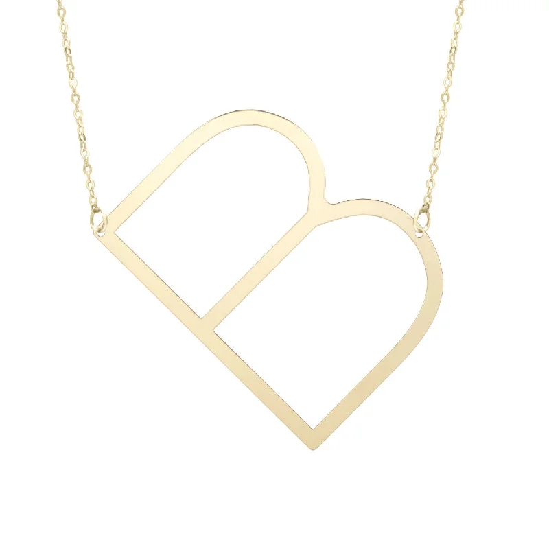 Artistic Necklaces -14K Yellow Gold 18" Polished Inital B Necklace With Lobster Clasp RCB10908-18