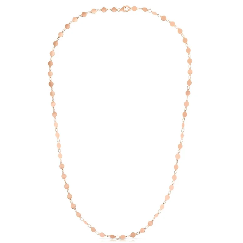 Bohemian Charm Necklaces -14kt Rose Gold 16.25" 3mm Polished Jump Ring at 15.25" Pebble Necklace with Lobster Clasp PRC8242-1625