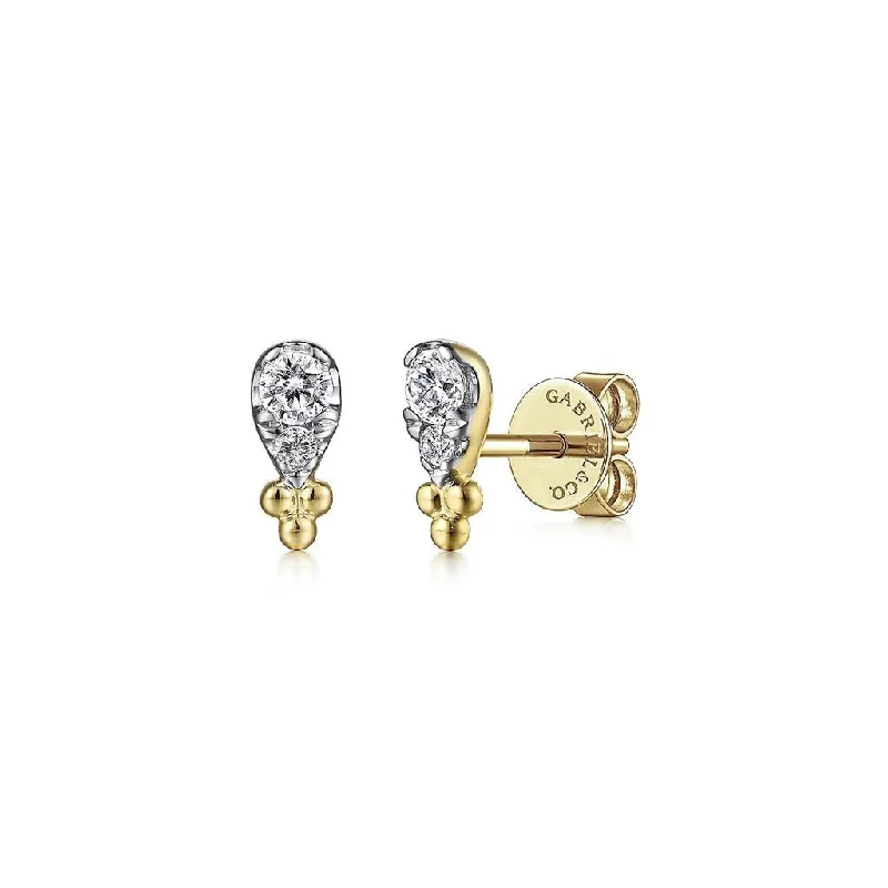 Turquoise Earrings-Gabriel & Co 14K Yellow Gold Diamond Bujukan Stud Earrings