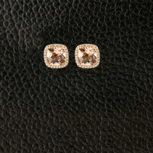 Classic Dangle Earrings For Gift-Morganite & Diamond Earrings