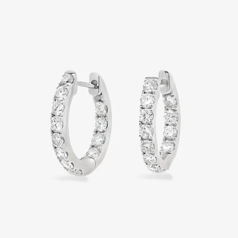 Wooden Earrings-Eternity 1.30CT Diamond Huggie Earrings