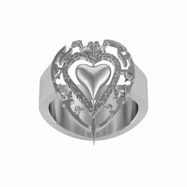 Custom birthstone rings-ANTIQUE HEART RING (ENGRAVABLE)