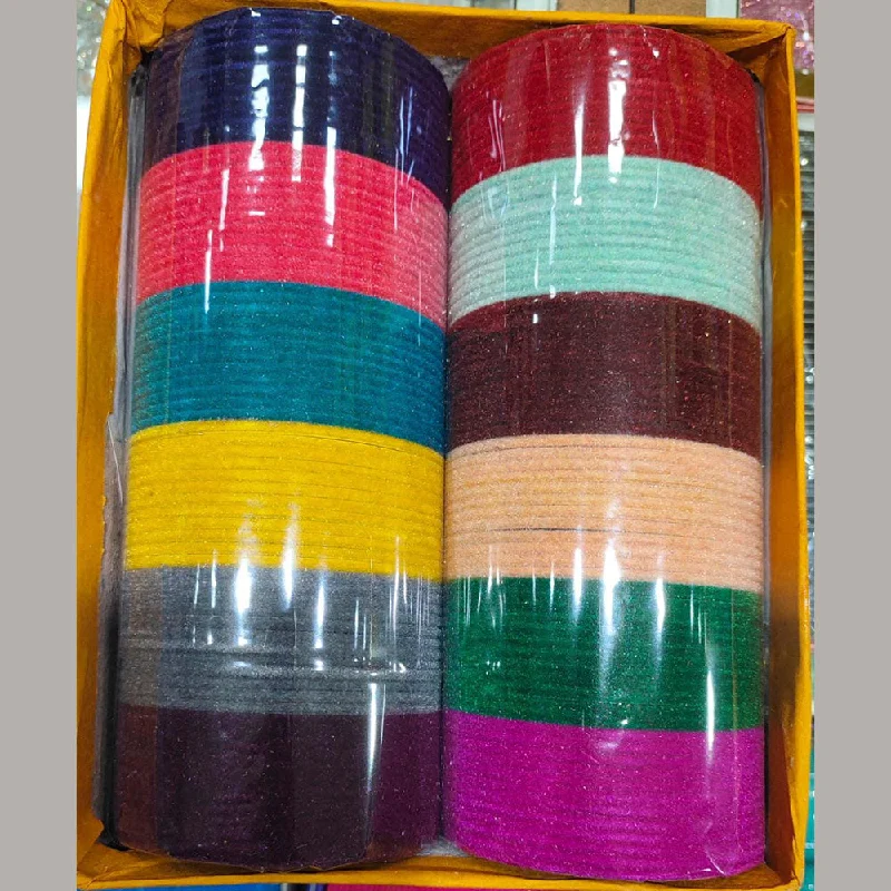 Traditional Bangles For Ethnic Wear-Kiran Bangles Velvet  Bangles Set