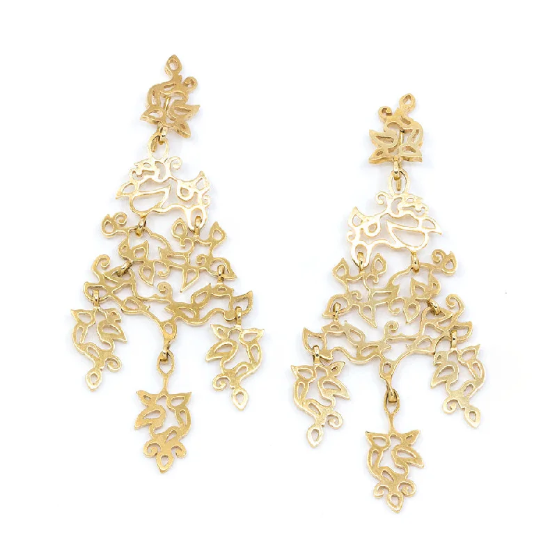 Cute Stud Earrings For Gift-Gold Chandelier Earring