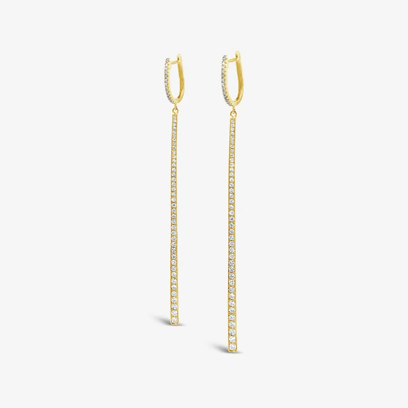 Multi-Strand Earrings-Graduated 1.00CT Straight Line Dangle Earrings