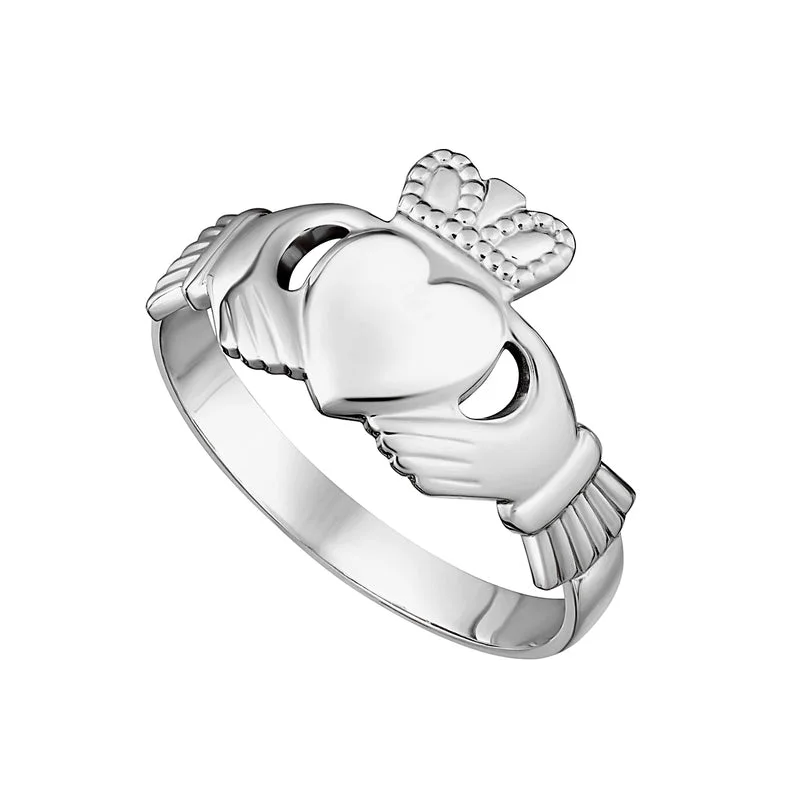 Birthstone rings for women-Ladies Sterling Silver Claddagh Ring