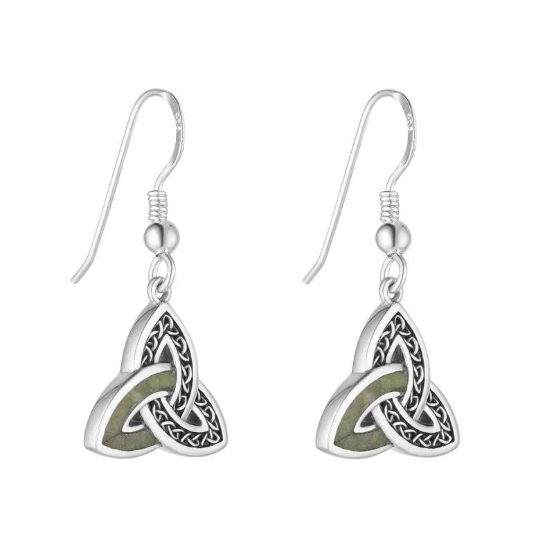 Geometric Earrings-Trinity Knot Connemara Marble Earrings