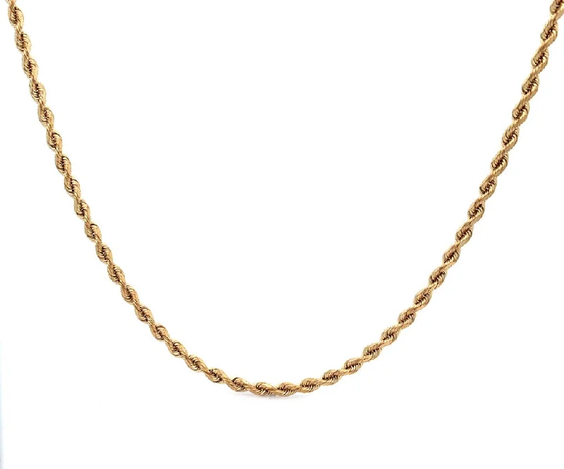 Minimalist Necklaces -3.0MM Polished Twisted Silk Rope Chain Necklace in 14K