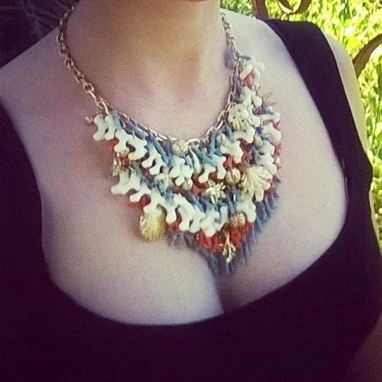 Double Layer Necklaces -Coral Necklace Vintage Style Summer