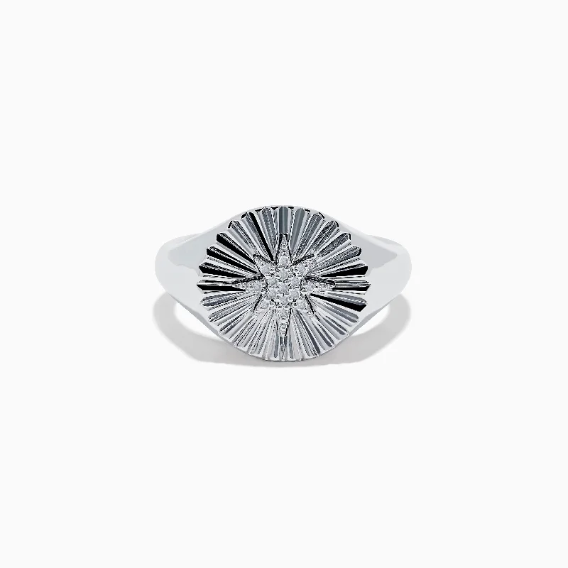 Elegant promise rings-925 Sterling Silver Diamond Star Ring