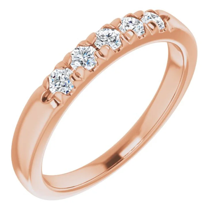 Black gold rings-14K Rose 1/3 CTW Natural Diamond Anniversary Band