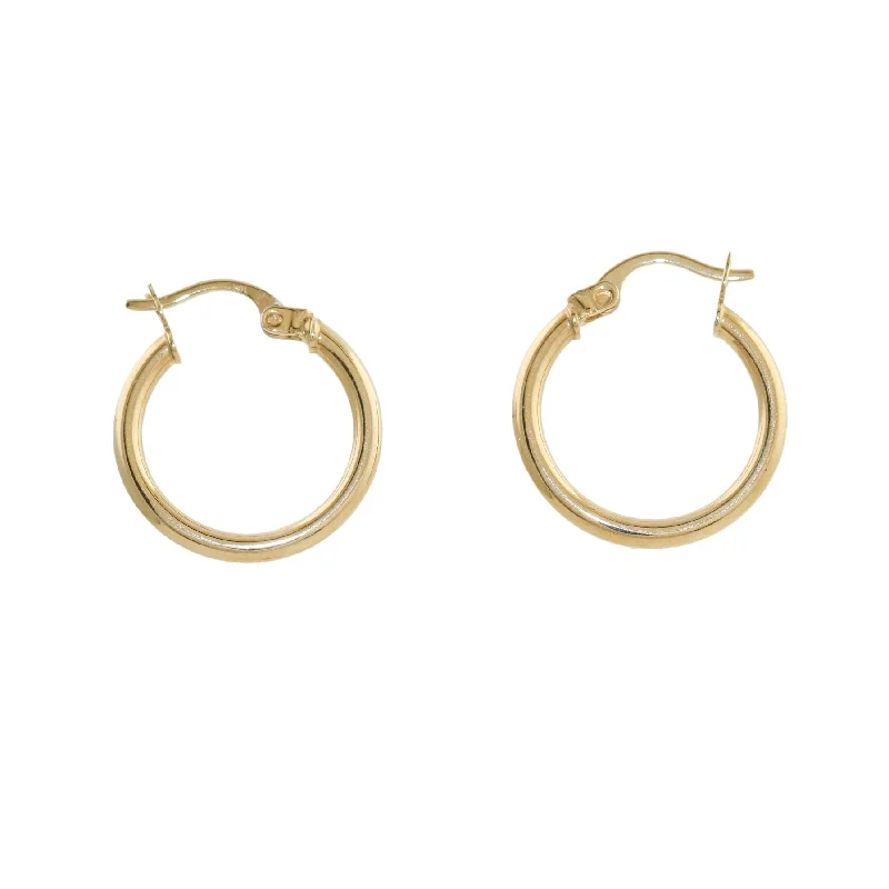 Wooden Earrings-14k Gold Large Tube Hoop Earrings