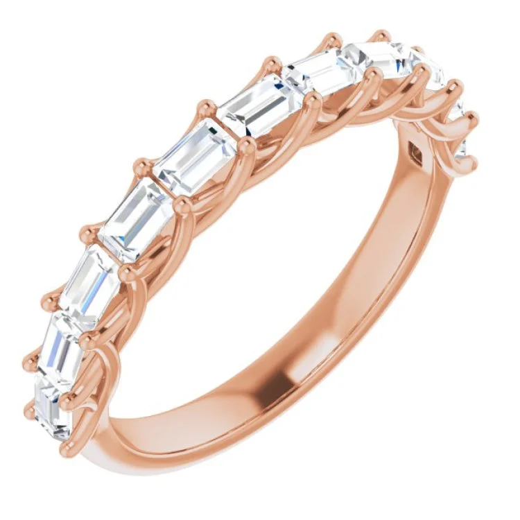 Luxury rings for men-14K Rose 3/4 CTW Natural Diamond Anniversary Band