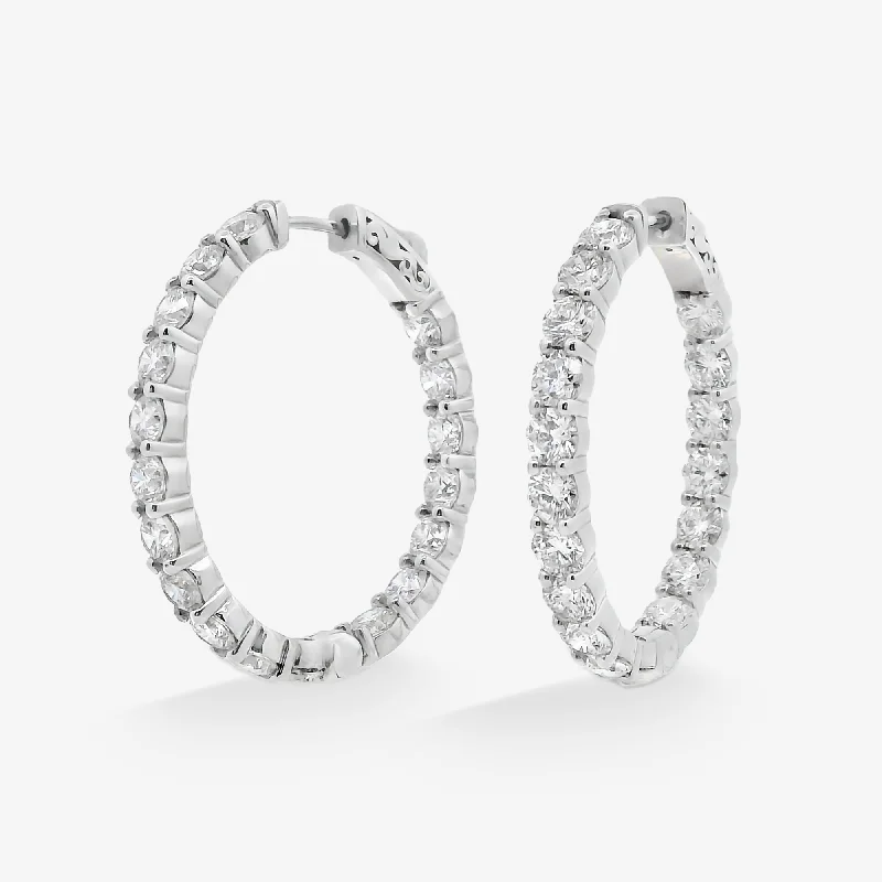 Colorful Stud Earrings-Oval 1.5" Eternity 8.25CT Hoop Earrings