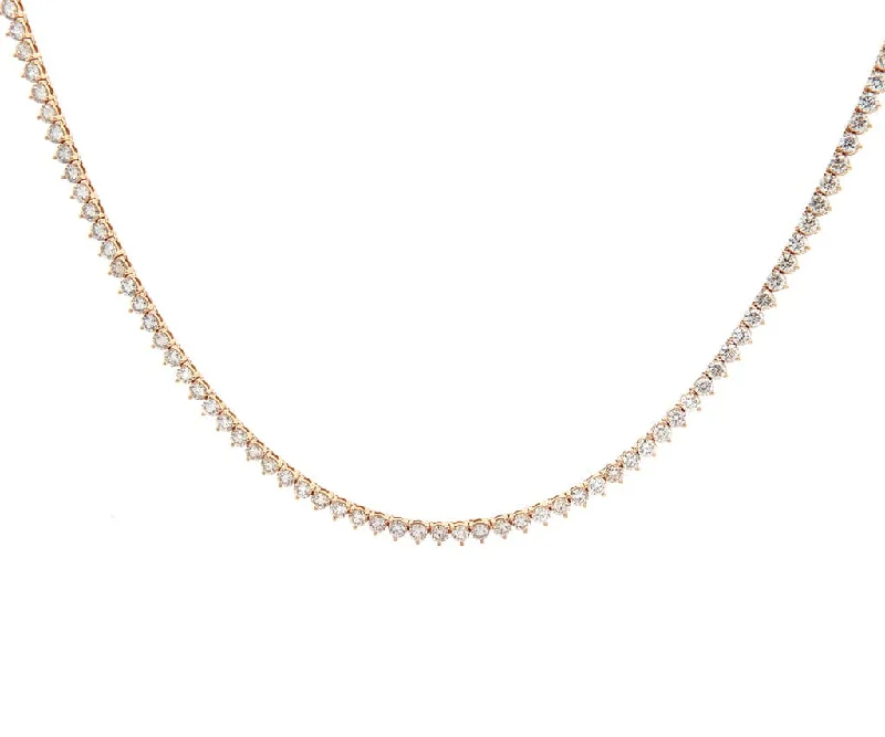 Custom Mom Necklaces -New 8.00ctw Round Diamond Prong Set Tennis Necklace in 14K