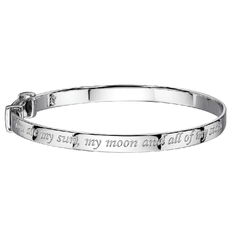 Bangles For Women With Flowers-Little Star Luna- Sun and Moon Christening Bangle