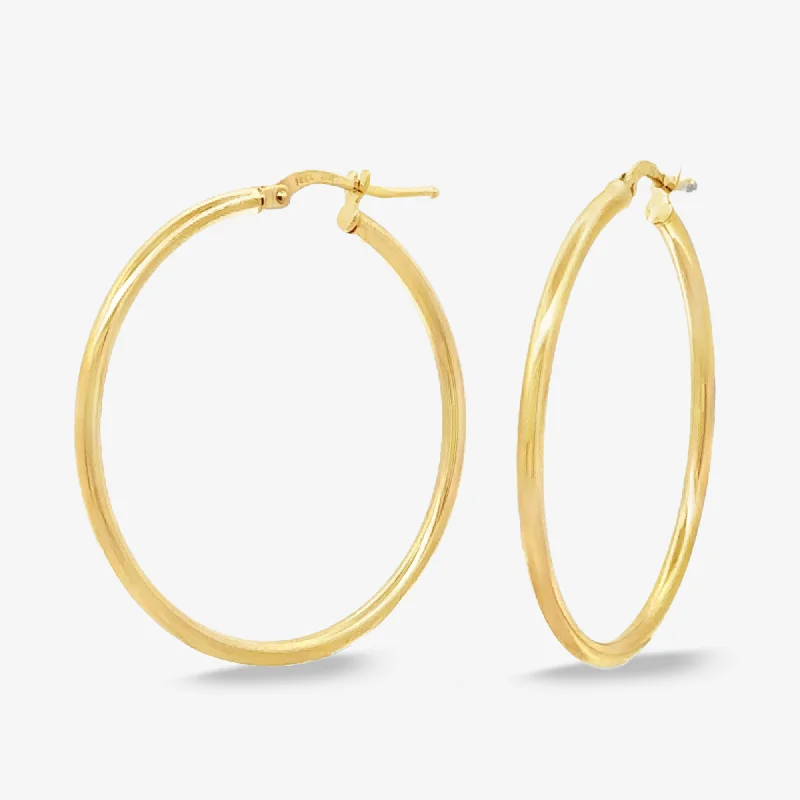 Colorful Earrings For Brides-Classic 2mm Round 1.5" Gold Hoop Earrings