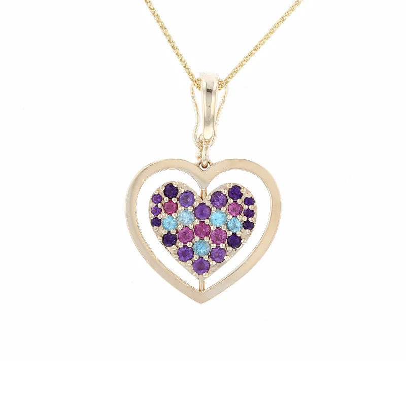 Sterling Silver Pendant Necklaces -Spinning Heart Necklace