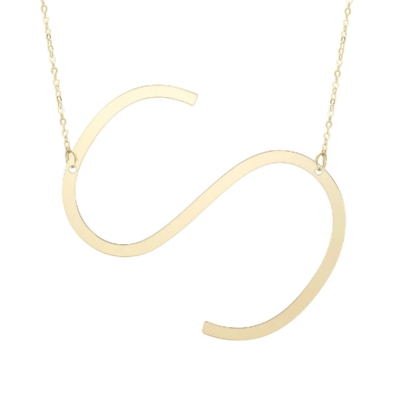 Necklaces for Couples -14K Yellow Gold Polished Initial S 18" Necklace with Lobster Clasp RCS10908-18