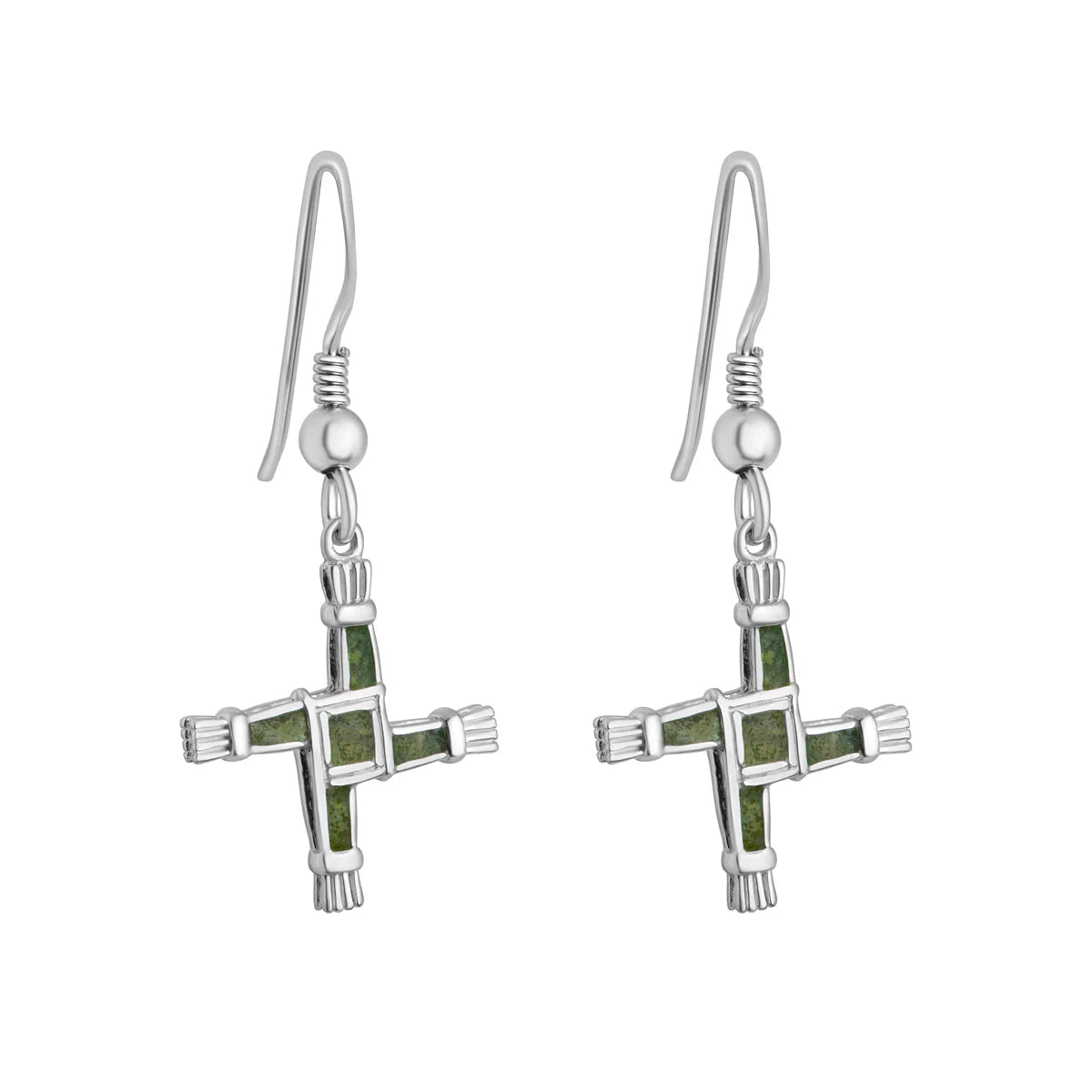 Personalized Drop Earrings-Connemara Marble St Brigid's Drop Earrings