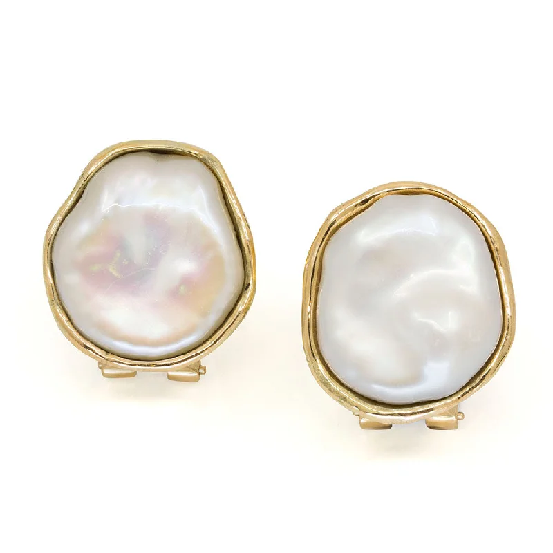 Handmade Silver Earrings-Freshwater Baroque Pearl Earring