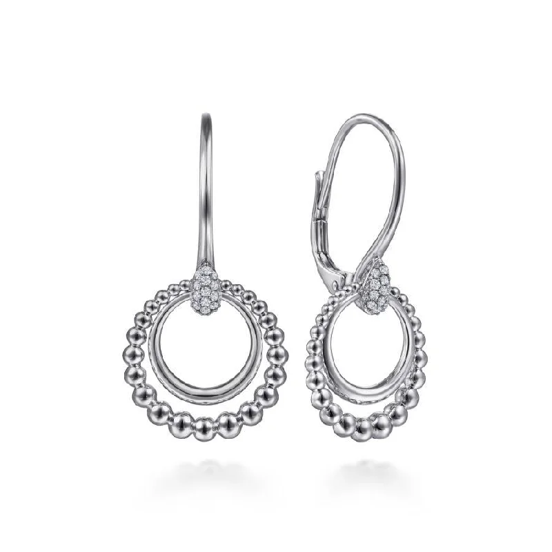 Fashionable Earrings Set-Gabriel & Co. - EG14166SVJWS - 925 Sterling Silver White Sapphire Drop Earrings