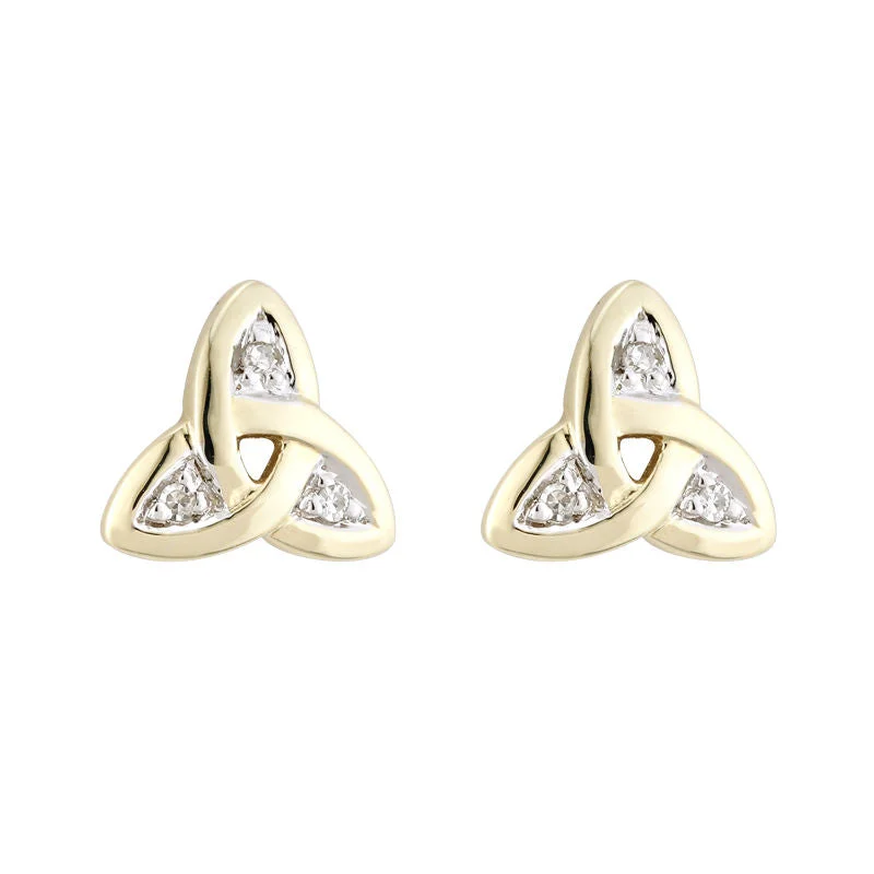 Colorful Stud Earrings-14K Trinity Knot Diamond Stud Earrings