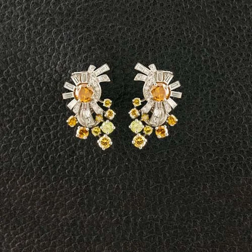 Silver Stud Earrings-Raymond Yard Estate Diamond Earrings