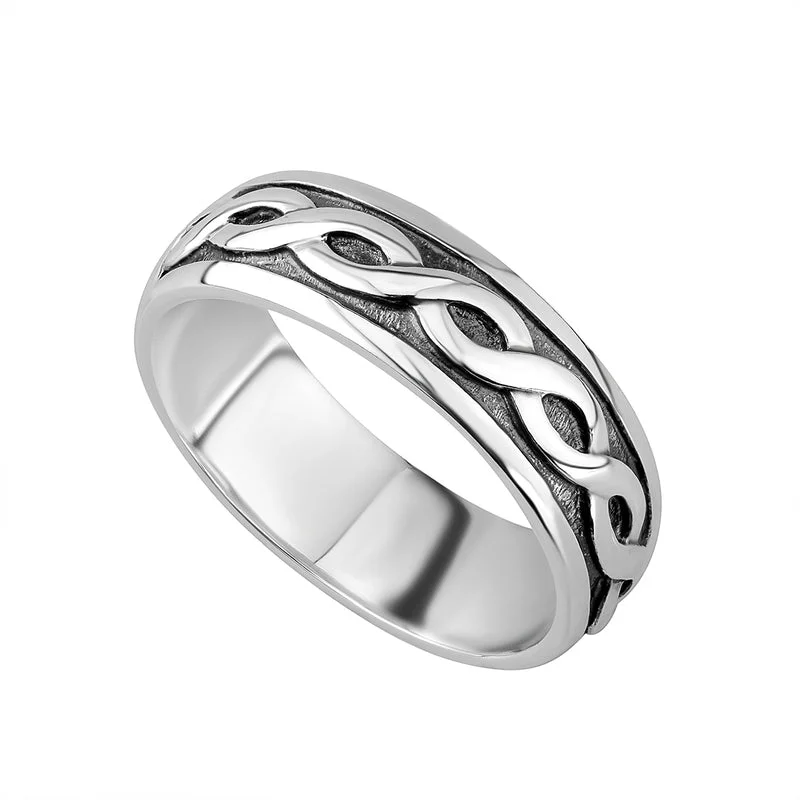 Classic diamond rings-Gents Silver Celtic Ring