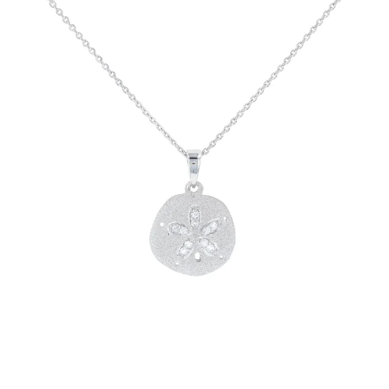 Custom Word Necklaces -White Sapphire Sand Dollar Necklace | Fox Fine Jewelry