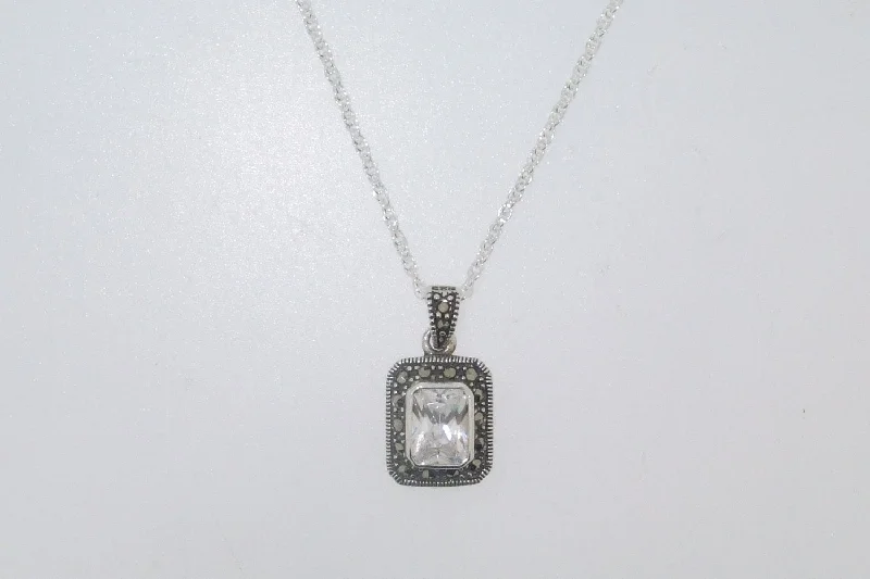 Beach Style Necklaces -Clear Cubic Zirconia Necklace