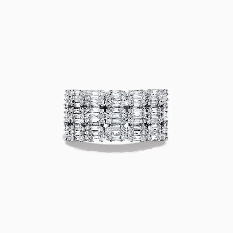 Wedding rings for couples-Classique 14K White Gold Diamond Ring