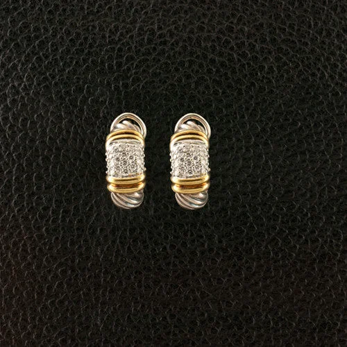 Cute Gold Earrings Set-David Yurman Estate Earrings